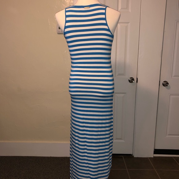 Michael Kors Blue Striped Maxi Dress Size Medium - Picture 2 of 4